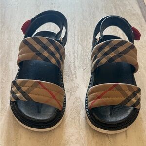 Burberry Black and Brown Sandals with Signature Style